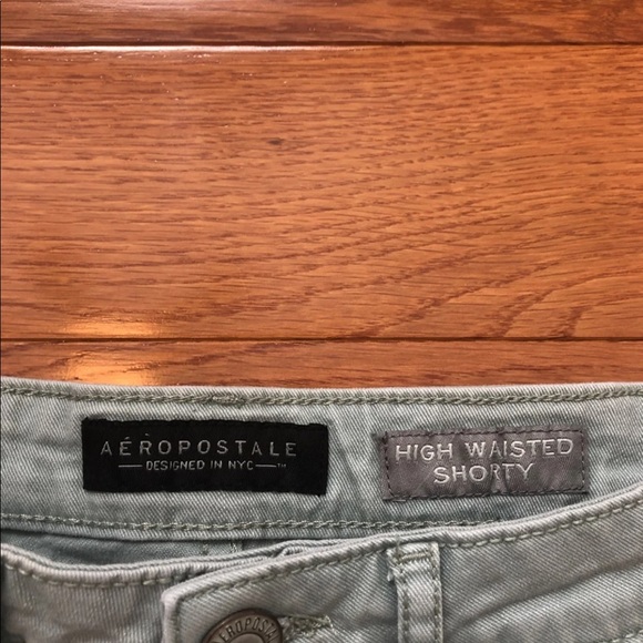 Olive Green Jean Shorts - Picture 3 of 4